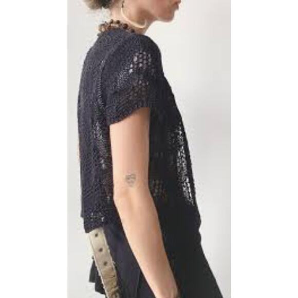 Outfit Petite JPR Black Floral Crochet Short Sleeve Cardigan Petite - Picture 7 of 9